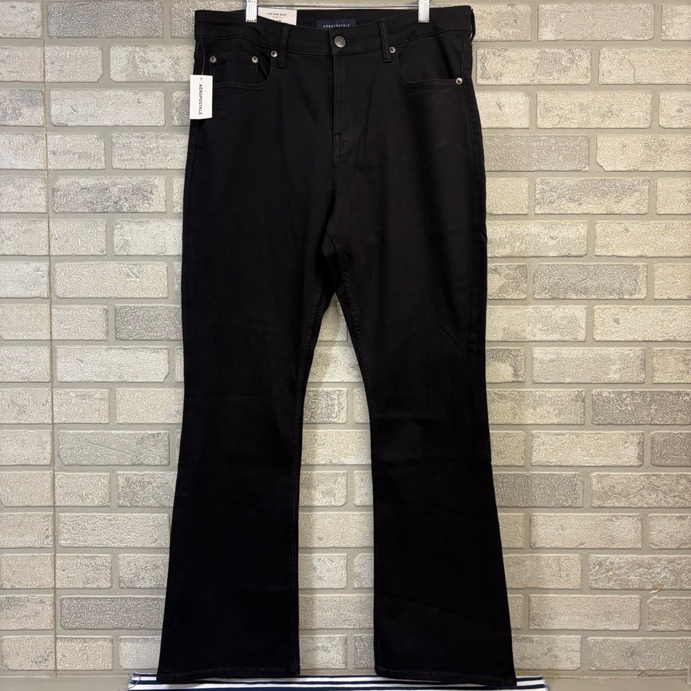 Aeropostale Mid Rise Black Boot Cut Jeans Size 14R